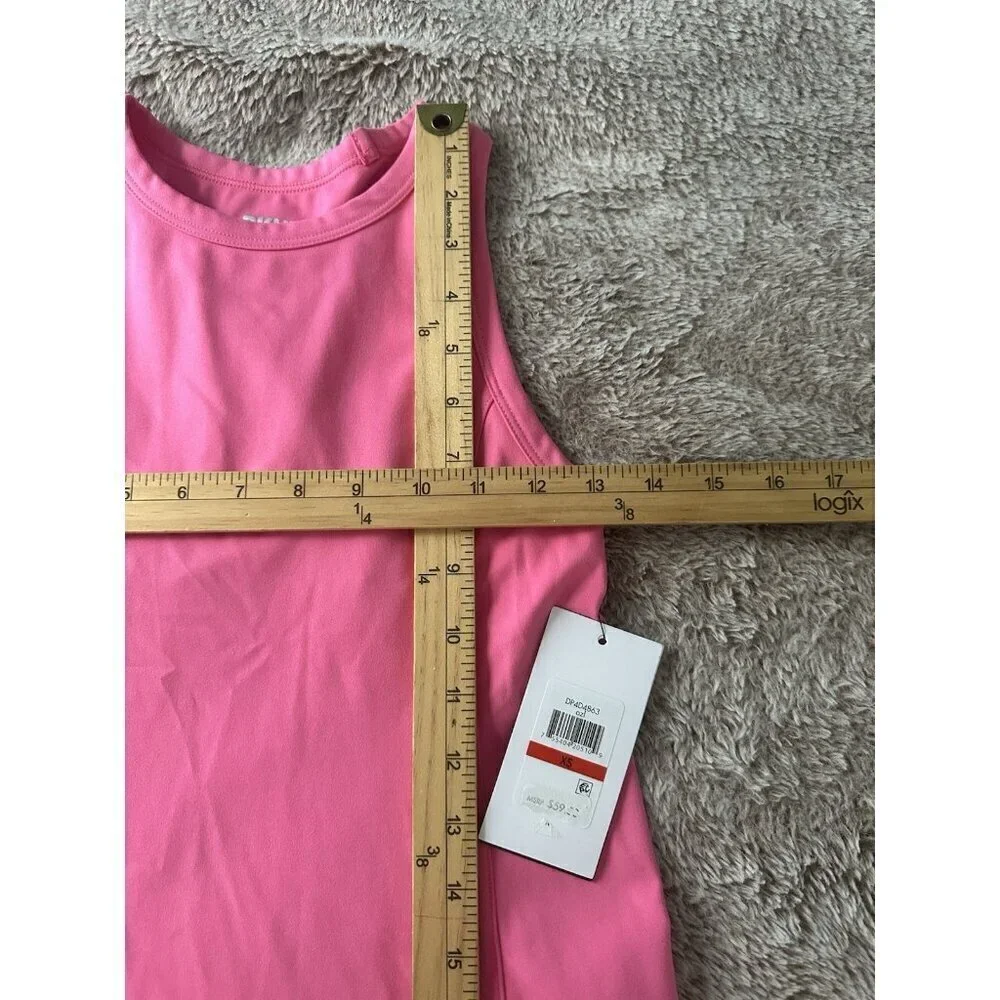 Dkny Sport Women's Regular Fit Racerback Sleeveless Tennis Dress Pink New